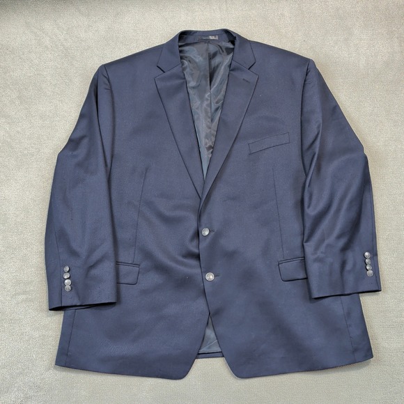 Michael Michael Kors 54R Mens Navy Blue Wool Blend 2-Button Blazer Sport Coat — photo 2